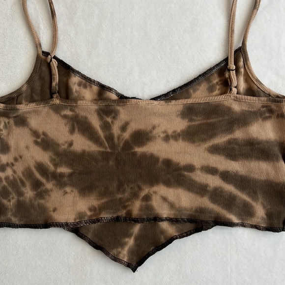 Vibe N' Brown & Tan Tie Dye Crop Tube Tank Top NWT - Picture 5 of 7